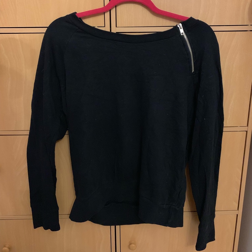 Plain cotton sweatshirt with zipper design
